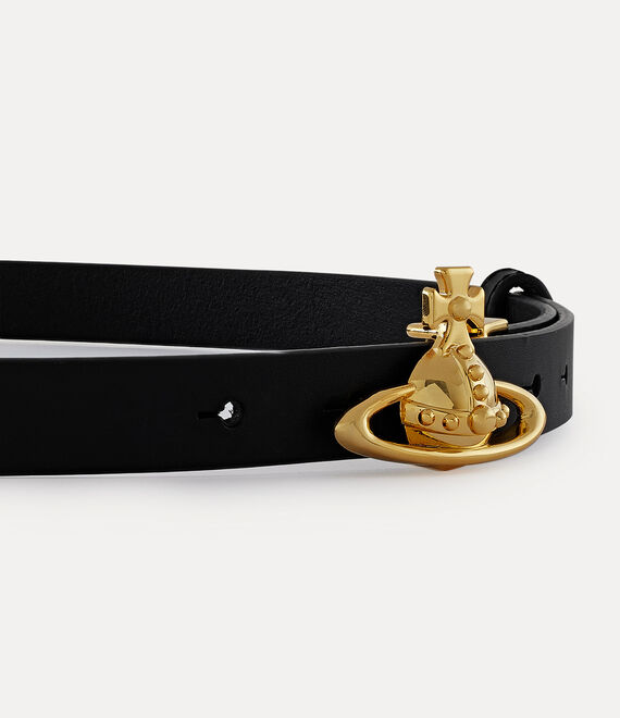 Vivienne Westwood Small Orb Buckle Belt in BLACK